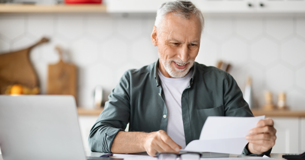 A man pleased to receive Social Security Survivor Benefits