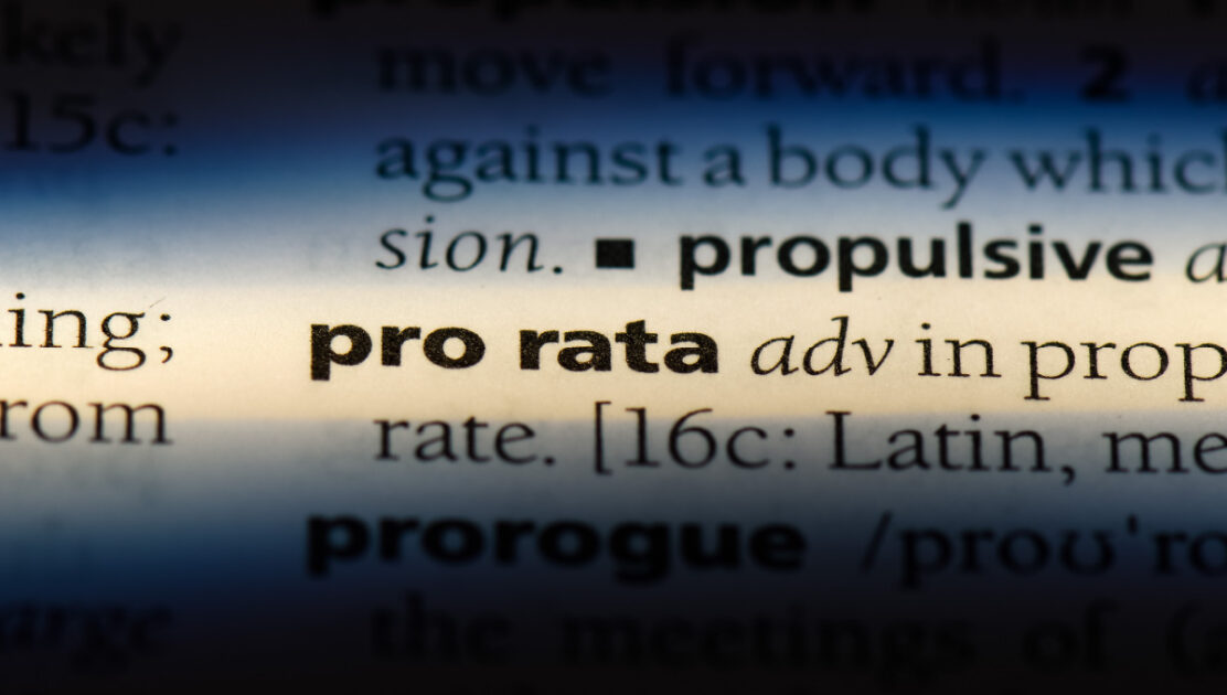 The word pro rata as it appears in the dictionary implying the article is focused on the pro rata rule for retirement contributions.